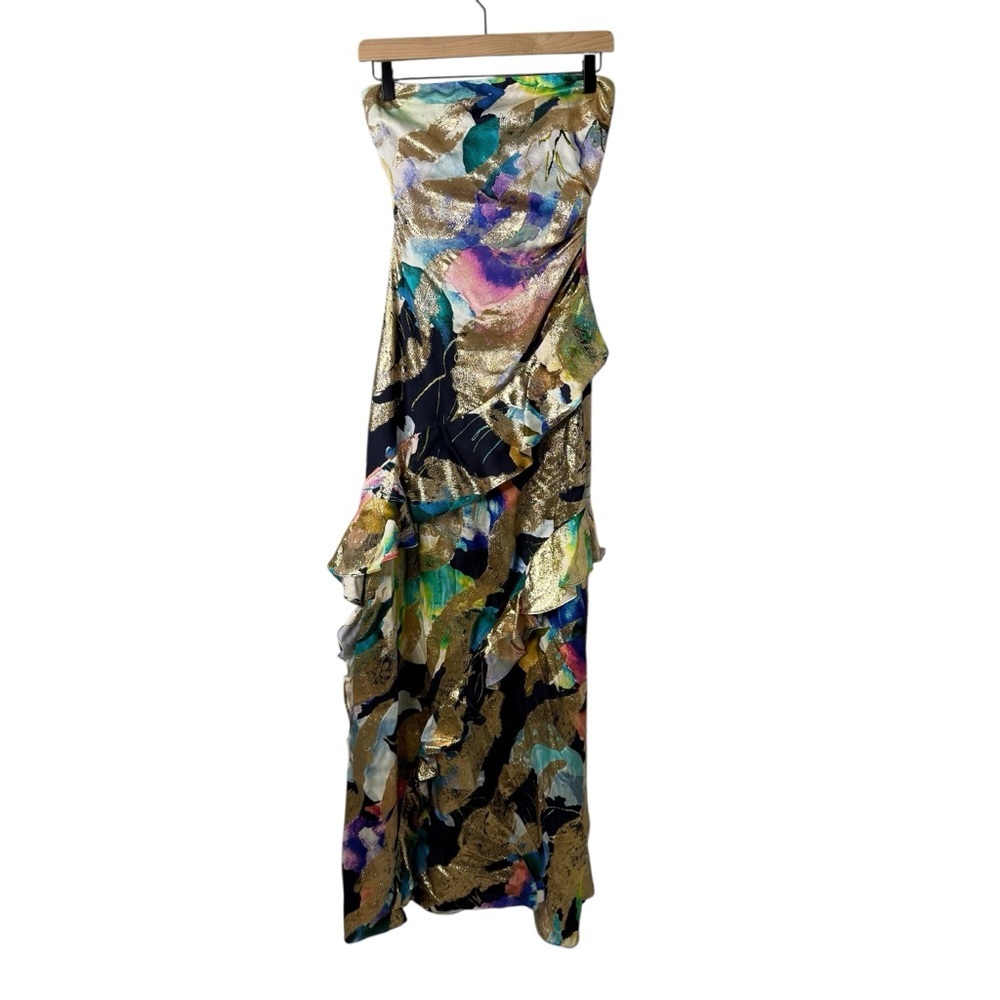 Ramy Brook Dominika Strapless Gown Multicolor Floral Maxi Dress Gown Size 00 - Picture 2 of 7